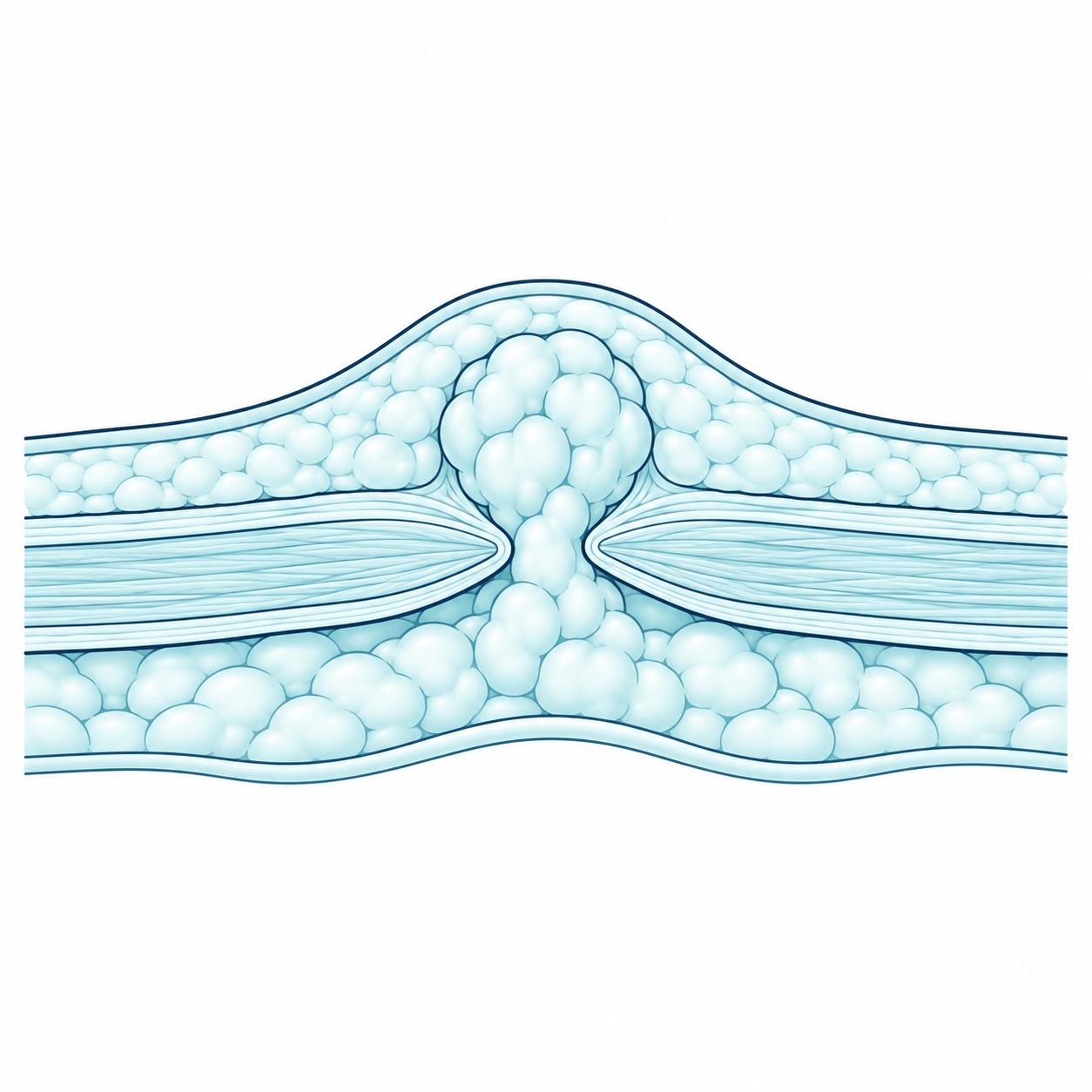 Esquema ilustrativo de hernias epigástricas
