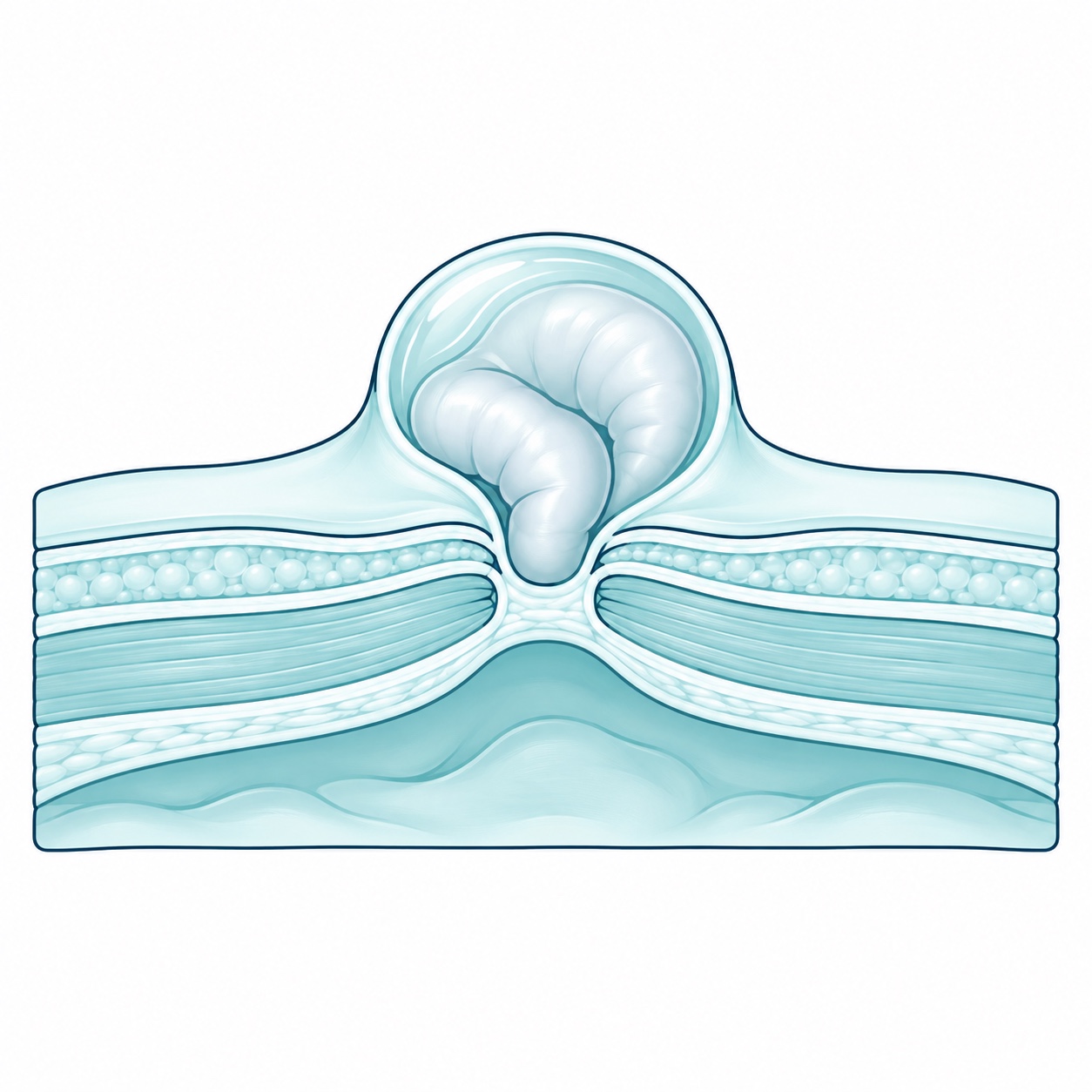 Esquema ilustrativo de hernias umbilicales